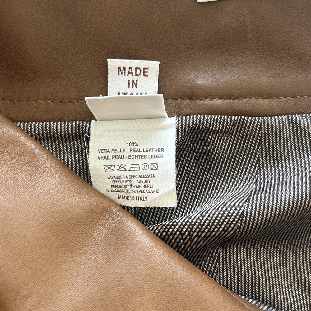 Buttery-soft Brunello Cucinelli full brown leather skirt with pockets - Picture 8 of 14